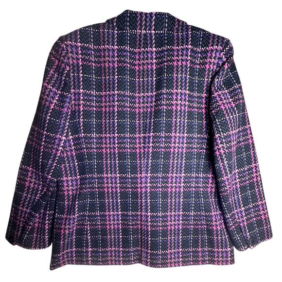 Vtg 80’s Pendleton Women Blazer 14 Pink Purple Gray Plaid 100% Virgin Wool USA - Picture 4 of 16